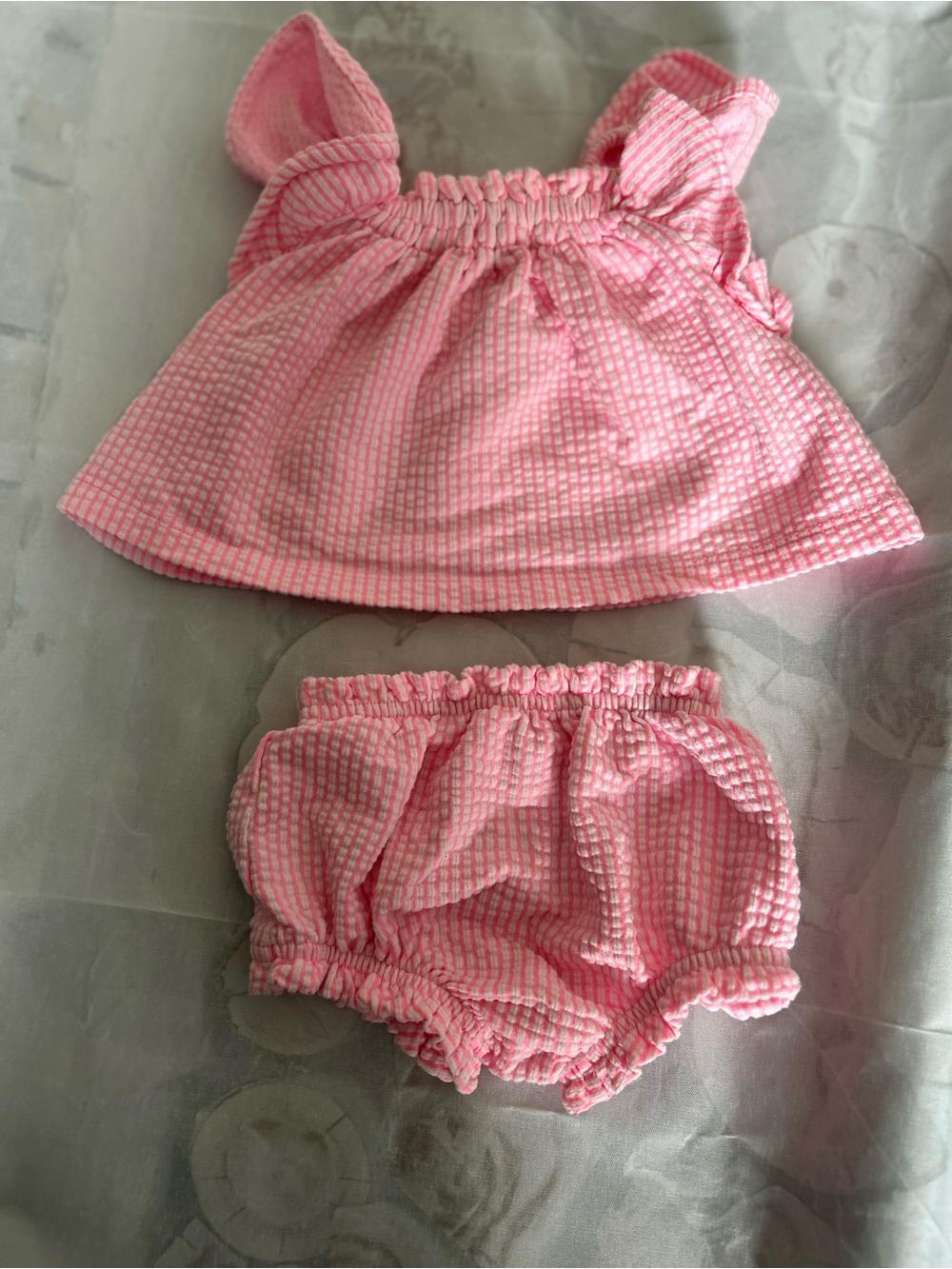 Garanimals Pink Seersucker Top with Matching Bloomers